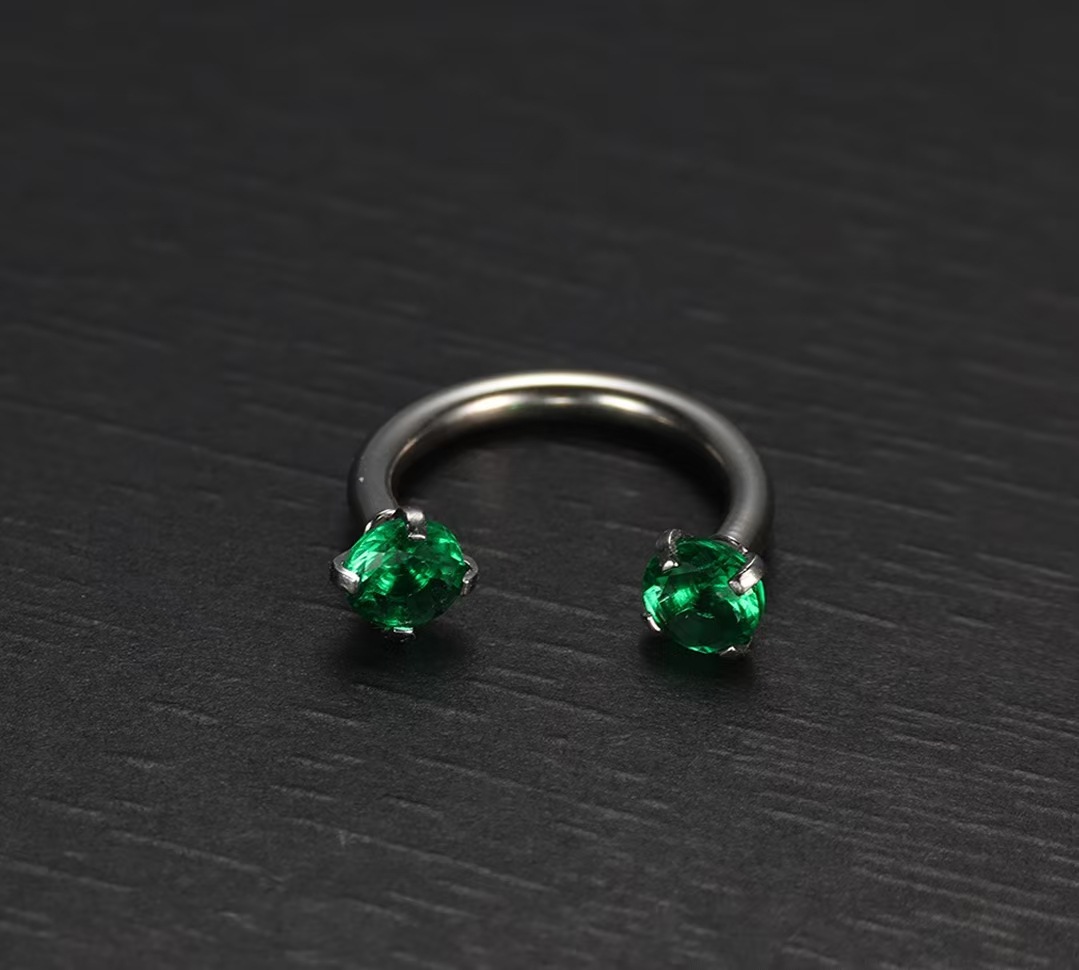 Cross-Border European And American C-Shaped Horseshoe Rod Zircon Ring Earrings Nose Stud Stainless Steel Piercing_voghion.com