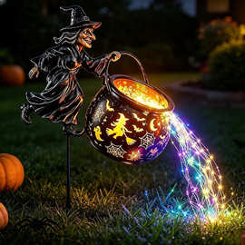 Halloween Witch Cauldron Garden Light万圣节女巫坩埚花园灯