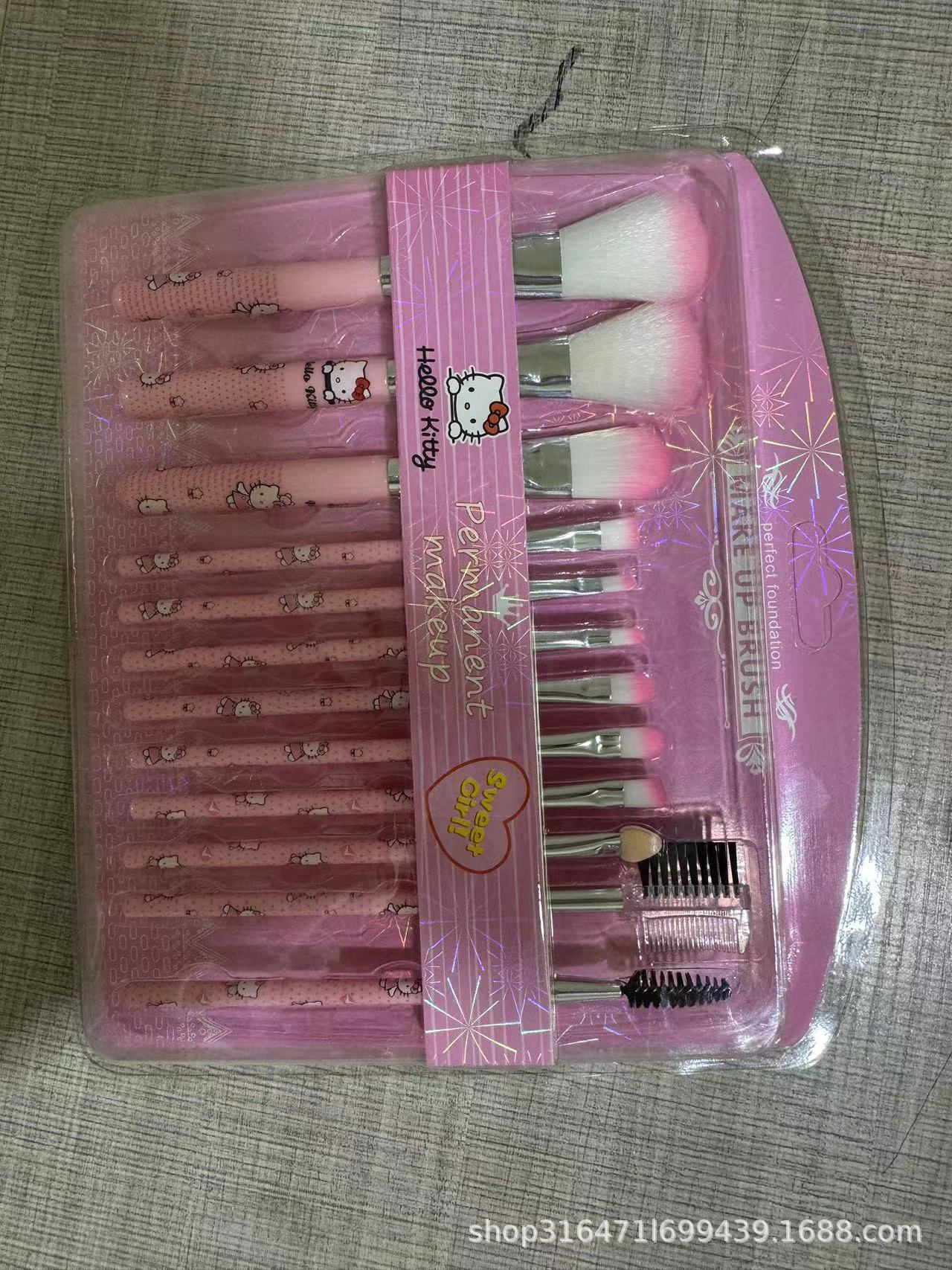 Nuevo cross-border caricature Kullomi conjunto completo de cepillo de maquillaje 11 piezas de blush eye shadow refrescar guantes herramientas de cepillo