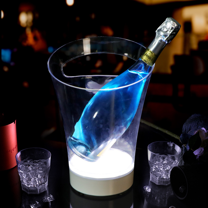 LED bar luminous ice bucket creative ktv small inclined single-piece champagne bucket foreign wine bucket ice grain beer ice bucket