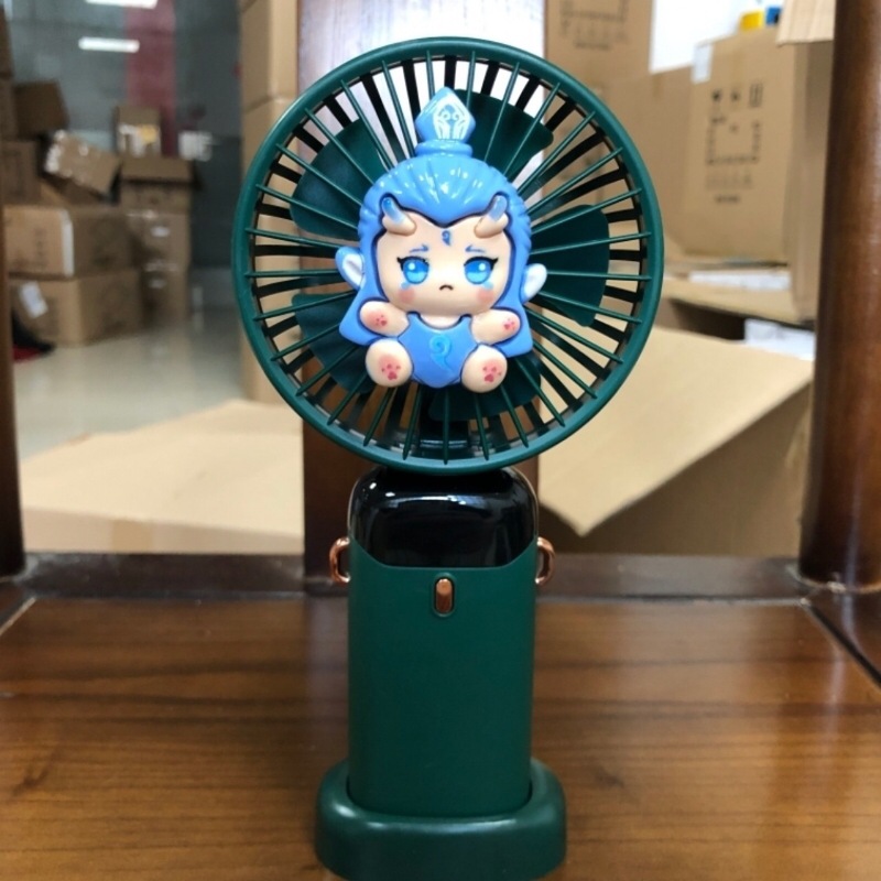 漫画ハンドヘルドデジタルディスプレイ小型ファン学生ポータブルオフィスデスクトップ 5 速充電式強風ファン|undefined