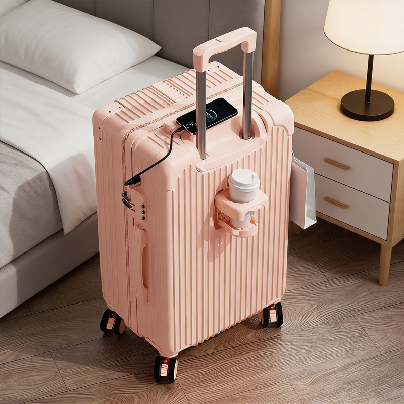 Lightweight and durable trolley suitcase, travel case, fresh style luggage for female students, multifunctional password box, large capacity for both men and women