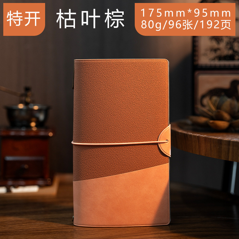 Cuaderno de mano de correa retro de alto valor en blanco sello de hoja de bolsillo cuaderno de comercio exterior DZa6