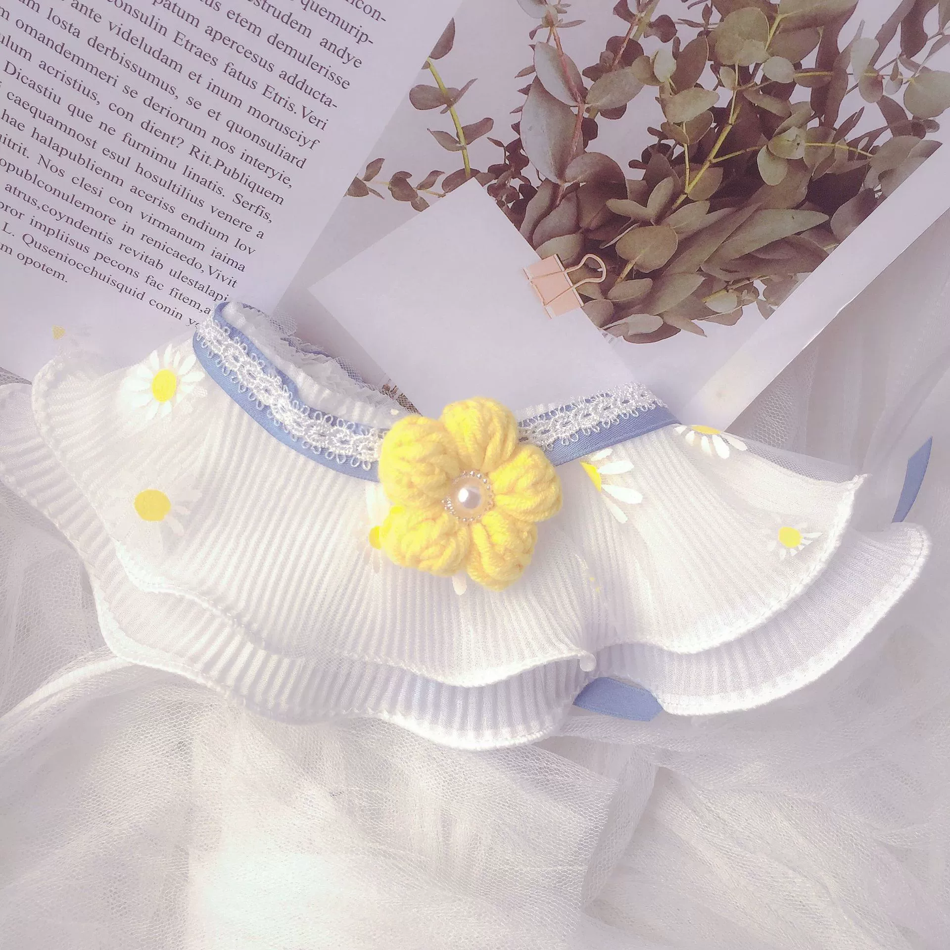 Кошка Собака Слип Полотенце Милый Кружева Вай Постепенный Синий и Белый Кот Лук Домашнее Животное Котенок Медведь Галстук