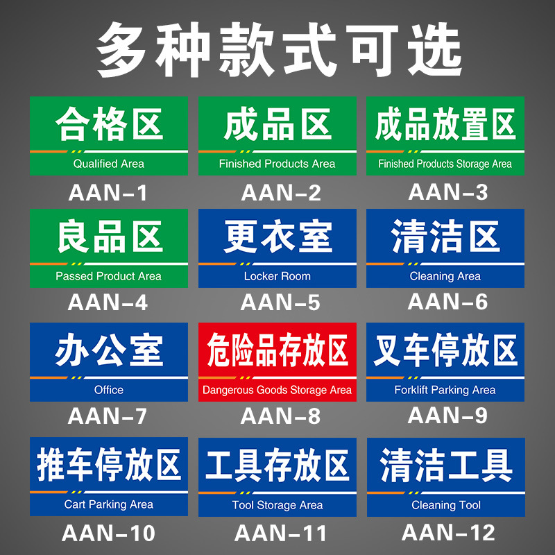 工厂车间仓库标识牌分区分类牌成品区检验区出货区不合格不良品区