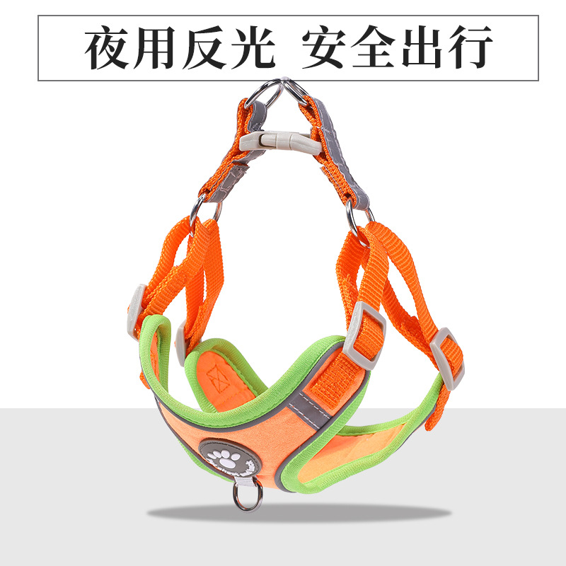 Correa de pecho de tracción para mascotas deerskin terciopelo reflectante a prueba de explosiones correa de pecho perro fuera de tracción ventas directas de fábrica en stock