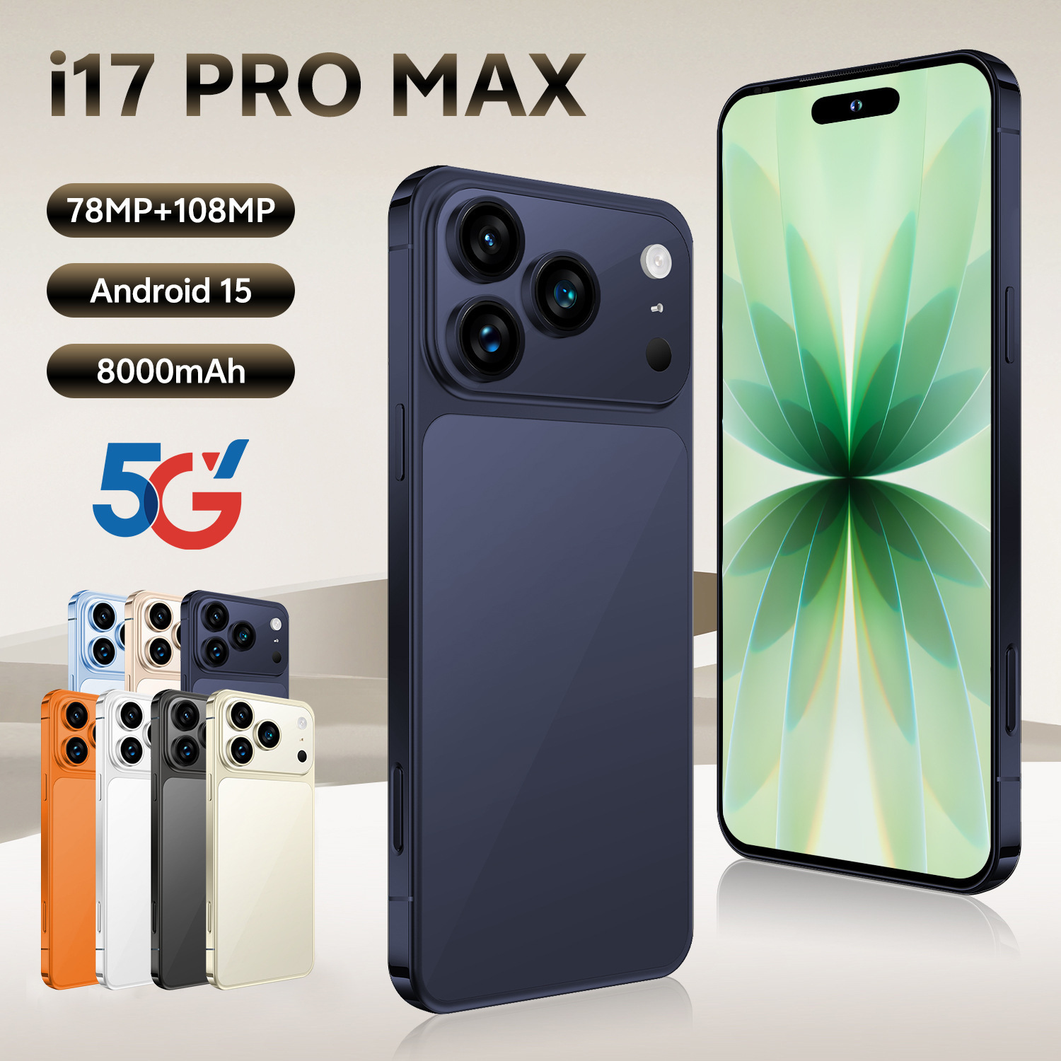 I17Pro 5G Android Smartfon - Böyük Ekran, Oyun və Tələbələr üçün