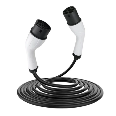 Elektrikli avtomobil şarj stansiyaları — + WiFi for home use - european-standard-32a7kw-double-head-extension-cord-5m