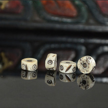 天然牦牛骨手工雕刻桶珠隔片手链配珠diy散珠子多宝藏式文玩1颗