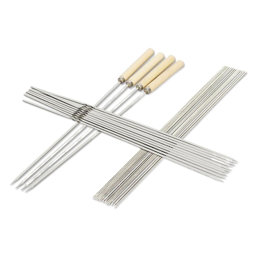 Wholesale Stainless Steel Barbecue Skewers, Flat Skewers, Round Skewers, Barbecue Needles, Iron Skewers, Lamb Skewers, Barbecue Tools