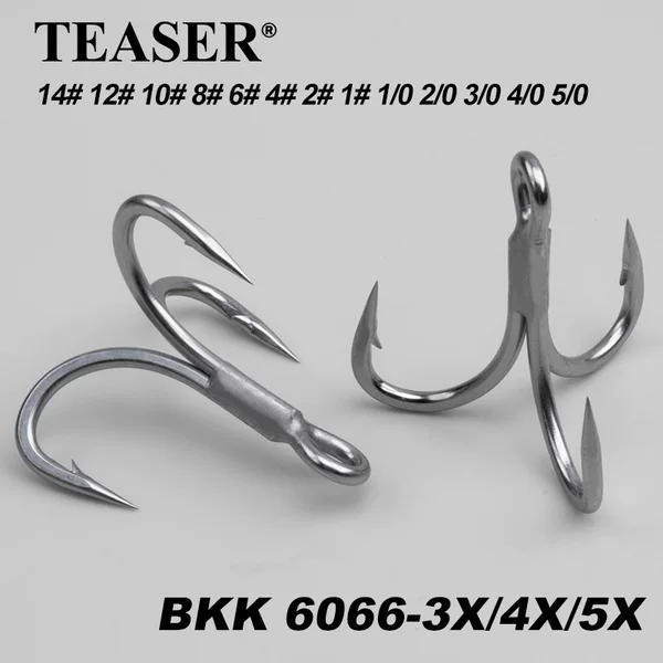 6066 Three-Hook Sub-Sey New Anti-Rust/Bright Tin Lure Three-Pronged Hook Freshwater Minnow Vib Sea Fishing Three-Hook