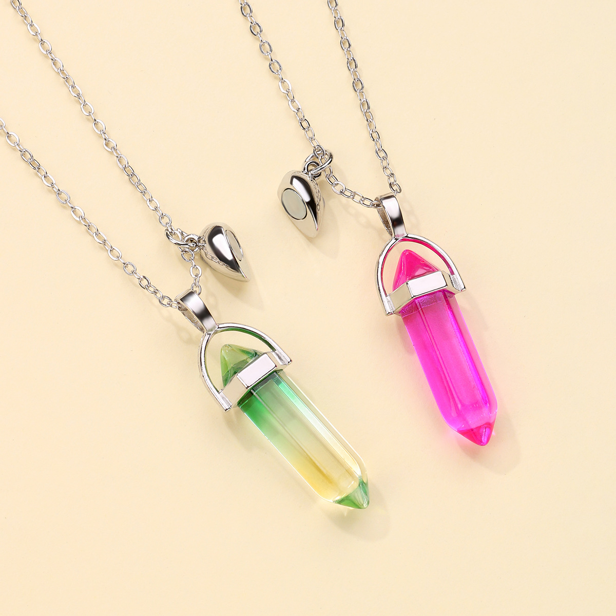24g Weight Natural Stone Pendant Material Pendant Necklace Classification Copper Clad Iron Chain Material cable chain Chain Type 1 Pair Quantity Daily Occasion natural stone, Copper Clad Iron Material Geometric, Heart Shape Pattern Couple Gender Hip-Hop Style Hip-Hop Geometric Heart Shape Natural Stone Copper Clad Iron Cable Chain Pendant Necklace In Bulk 4