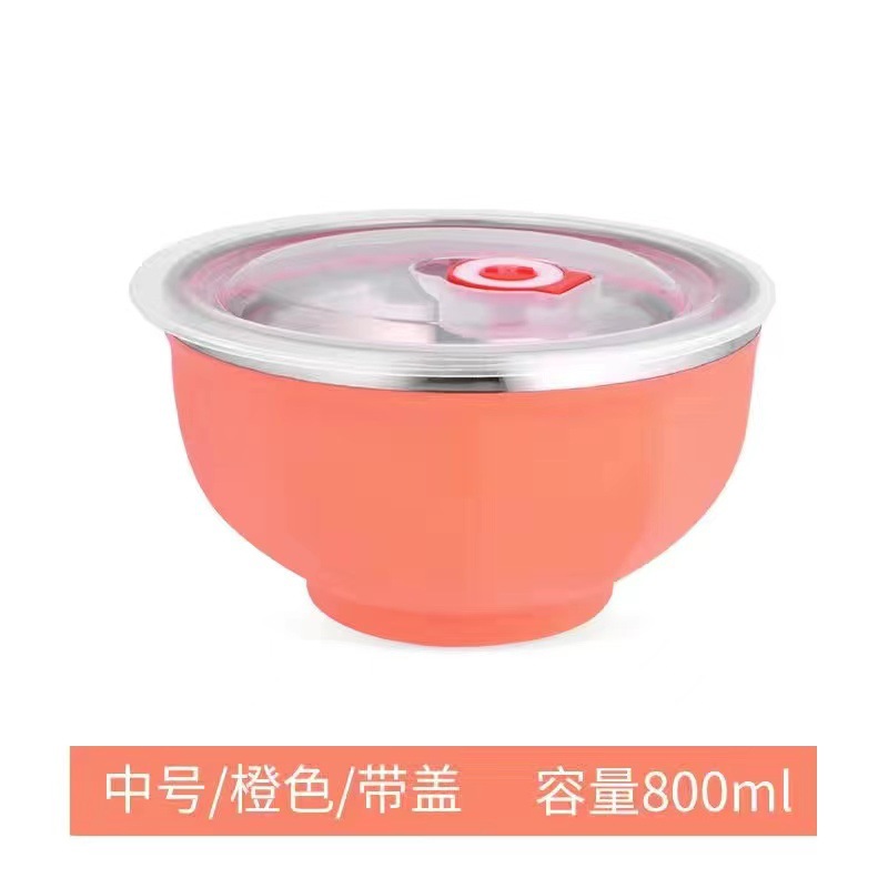 304 tazón de arroz de acero inoxidable de gran capacidad tazón de arroz kindergarten fábrica de aislamiento térmico tazón resistente a la caída de alto valor de color Estilo nórdico tazón