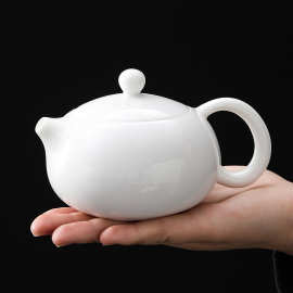 羊脂玉白瓷茶壶德化陶瓷手工家用泡茶壶功夫茶具单壶西施壶井栏壶