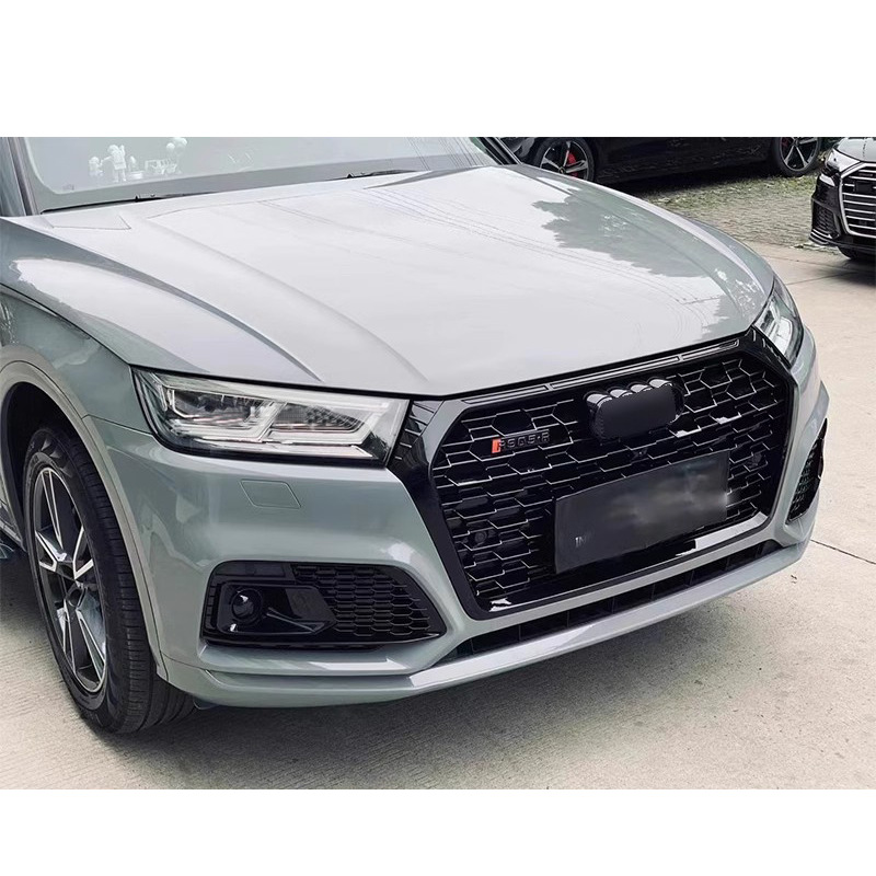 Suitable for 2018 2019 2020 Audi Q5 Fy Fog Light Grille Honeycomb Mesh Glossy Black Sline Adaptation