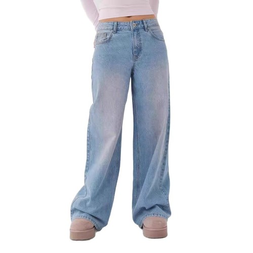 Cross-border TEMU foreign trade Europe and America water washing retro straight tube high waist wide leg loose hanging sense versatile jeans 