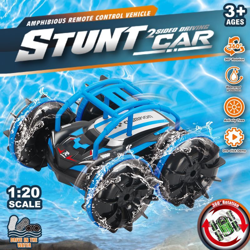 Cross-Border Amphibious Remote Control Car for Children, Double-Sided Stunt Rolling Electric Rotating Remote Control Beach Toy Dump Truck Cross-Border Amphibious Remote Control Car for Children, Double-Sided Stunt Rolling Electric Rotating Remote Control Beach Toy Dump Truck