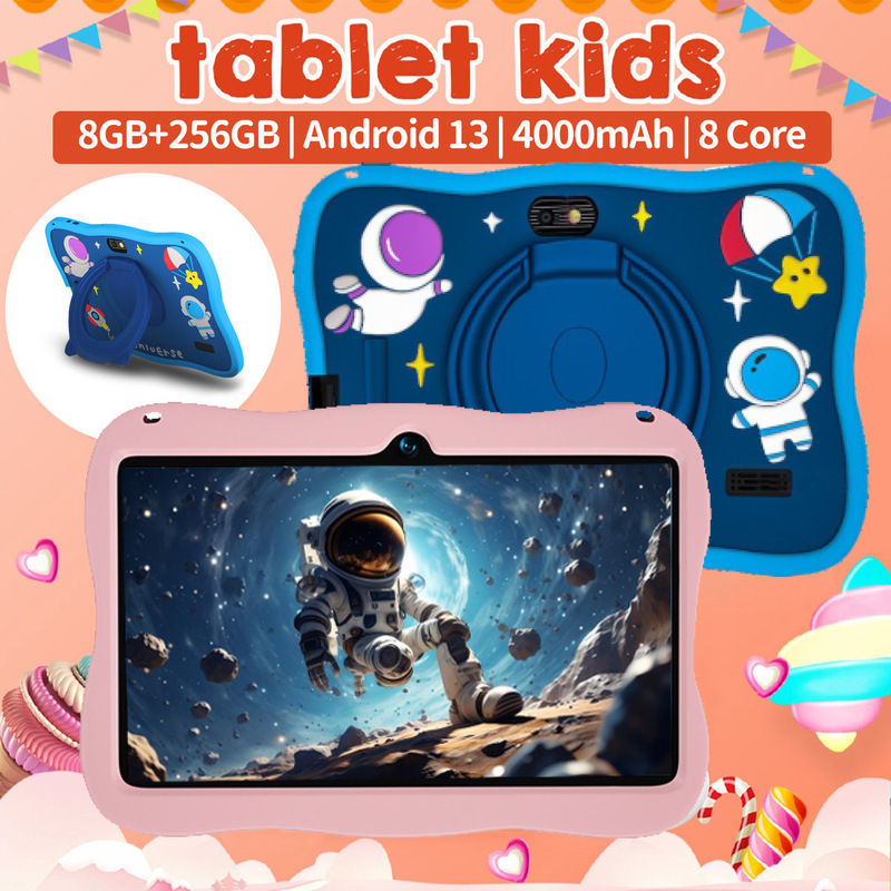 7inch Children's Tablet Computer Wifi Version 4+64 Anti-Drop Android 15 Games Cross-Border Foreign Trade In-Stock Dropshipping