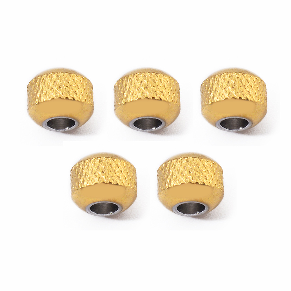 14g Weight PVD Coated Gold Plating Process 50 PCS/Package Stainless Steel Solid Color DIY Jewelry Accessories Beads