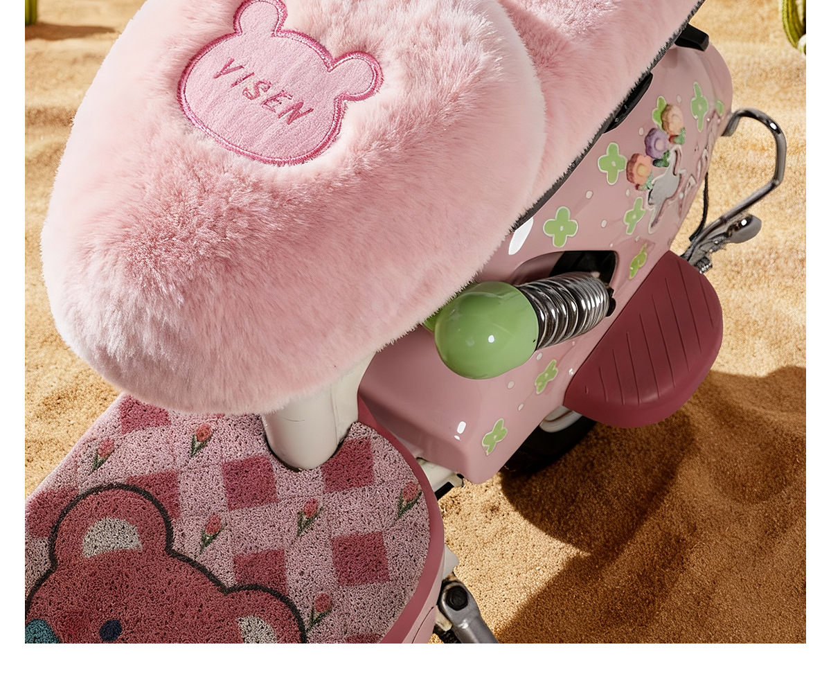New electric bike seat cover for winter, ultra-cold-proof and warm, sun-proof, fleece-lined and thickened seat cover for electric vehicles