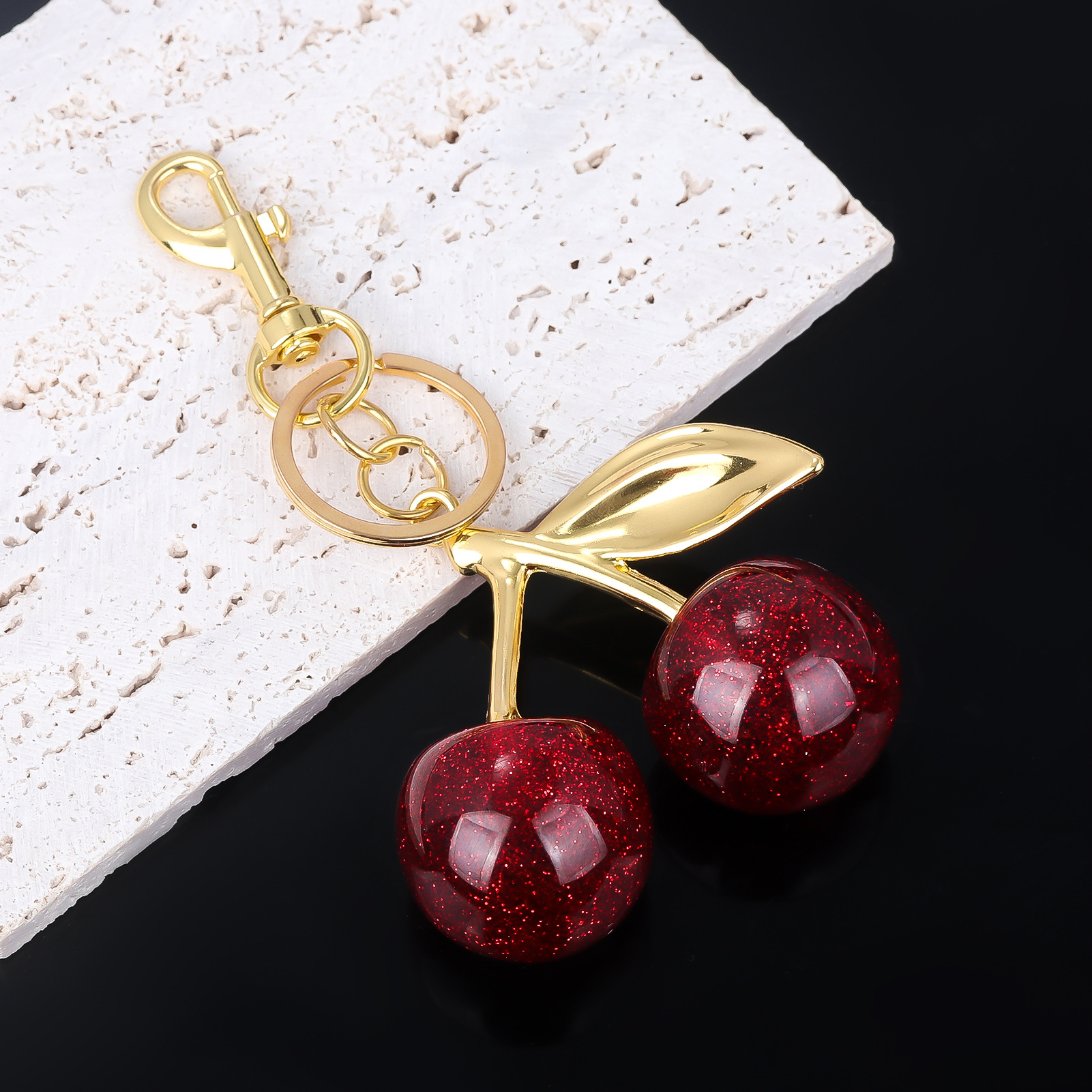 64g Weight Bag Pendant, Keychain Classification 1 Piece Quantity Holiday, Banquet, Travel Occasion Plastic, Resin Material Christmas Festival Cherry Pattern Fruit/Food, Plating Design Elegant, Hip-Hop, Simple Style Style 1 Piece Elegant Hip-Hop Simple Style Cherry Plastic Resin Fruit/Food Plating Christmas Bag Pendant Keychain 13