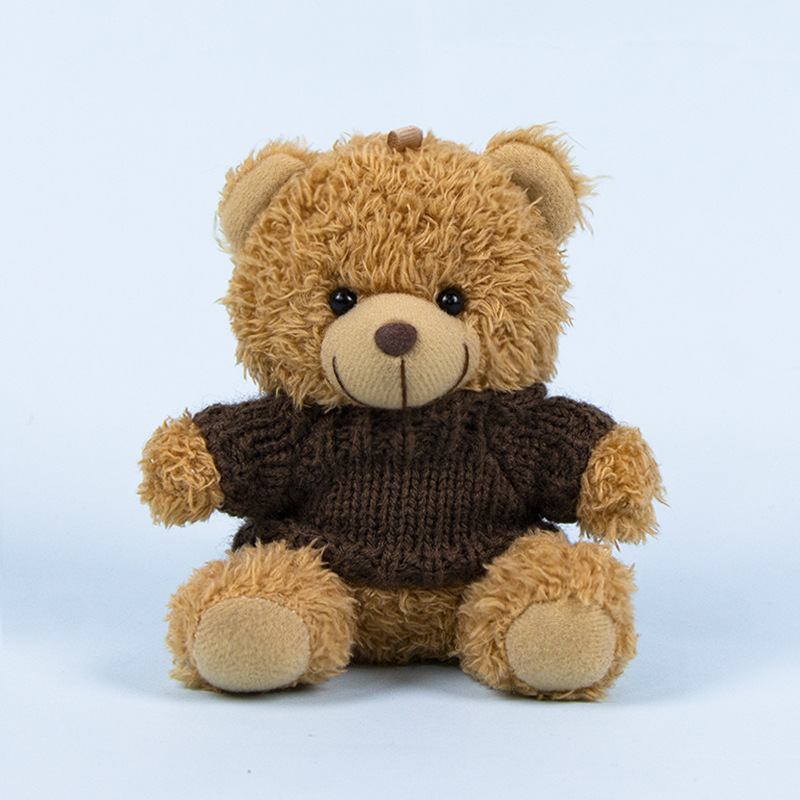 Lindo osito llavero colgante regalo creativo muñecas de peluche vestidas osito de peluche colgante de mochilas escolares para parejas