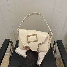 跨境女包2025新款时尚潮流纯色单肩包法国小众法棍包女士腋下包