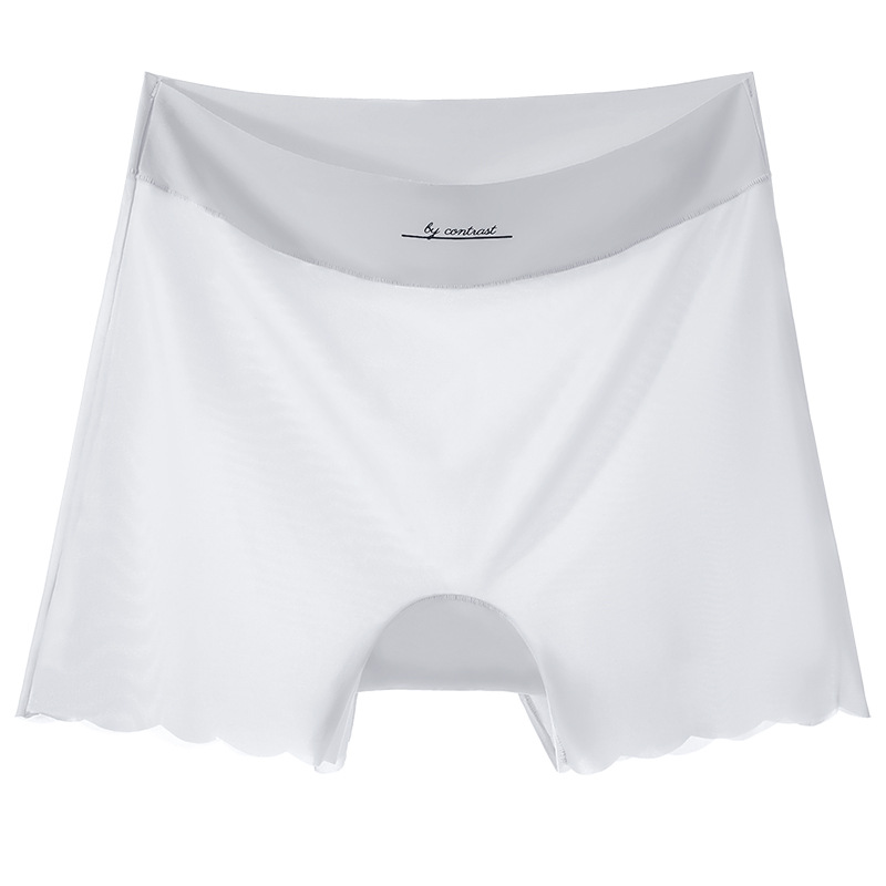 Pantalones de seguridad de seda de hielo sin costuras de gran tamaño, base, entrepierna de algodón antibrillante, ropa interior de seguridad de gran tamaño fina de verano