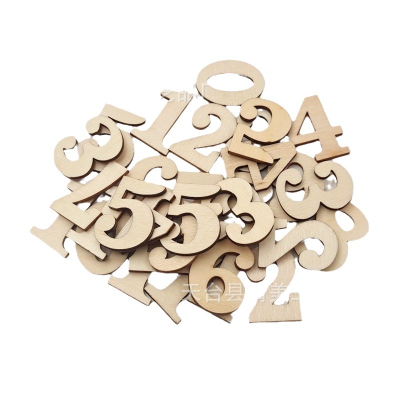Tronco de 3cm 0-9 mezcla digital de madera de bricolaje 0-9 mezcla digital 50/100 piezas por paquete