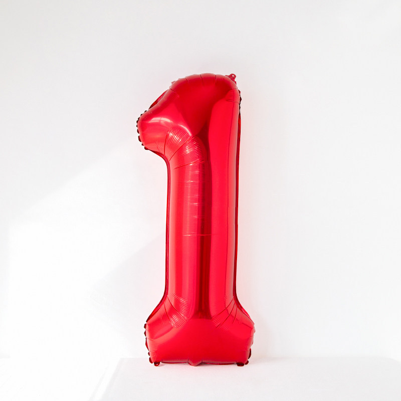 Decoraciones con globos rojos y dorados para el primer cumpleaños, fondo temático de fuegos artificiales, accesorios para fotos, decoración de ambiente._voghion.com