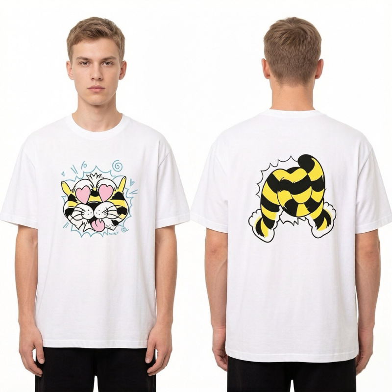 Cross-Border Ken Foreign Trade Authentic Trendy Brand Cotton Unisex Short-Sleeve T-Shirt with Tiger Head Print, Loose Fit, Round Neck T-Shirt Cross-Border Ken Foreign Trade Authentic Trendy Brand Cotton Unisex Short-Sleeve T-Shirt with Tiger Head Print, Loose Fit, Round Neck T-Shirt
