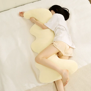 日式夏季冰丝凉感女生长条软抱枕睡觉夹腿床上沙发孕妇侧睡可拆洗