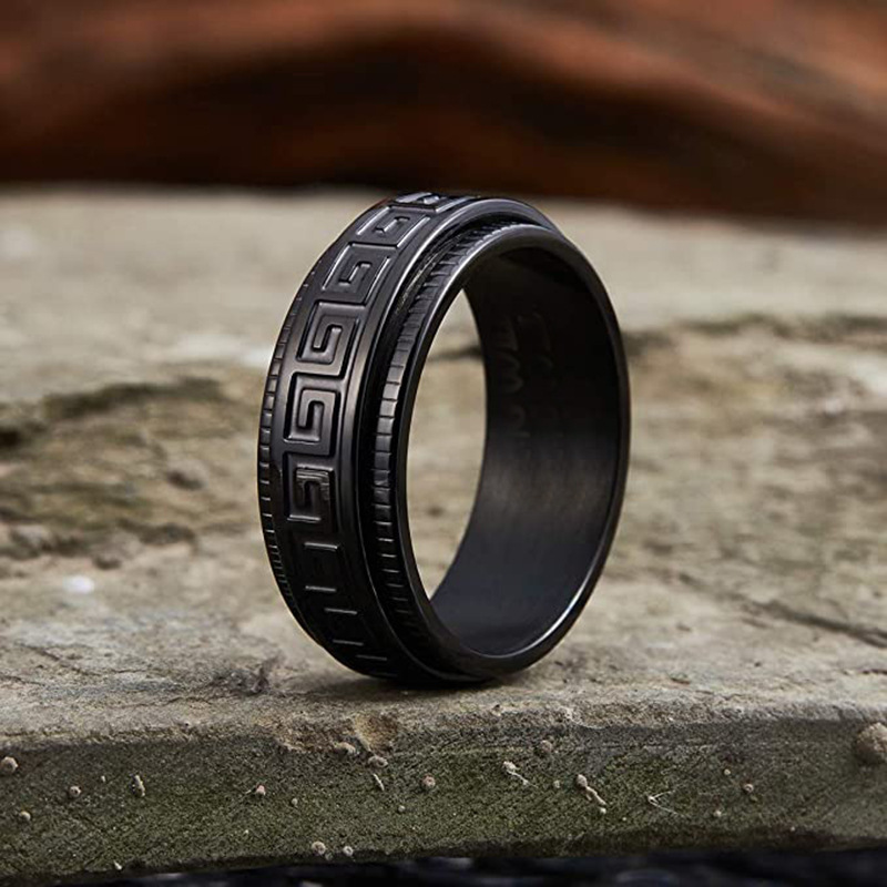 Fashion Geometric Titanium Steel Plating Rings