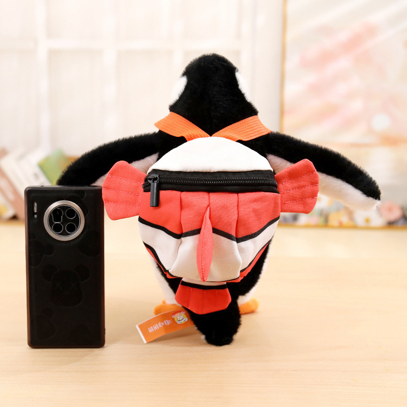 Mochila de simulación transfronteriza muñeca pingüino escape viaje pingüino juguetes de peluche para niños muñecas de tela image 3