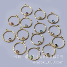 ����14K����ע�����ʯ15mm�A�h�]��Ȧ�����h�AȦ�B��ȦDIY���