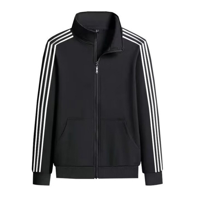 Spring and Autumn Thin Jacket for Men, Three-Stripe Outdoor Sports Casual Sweatshirt, Trendy Brand Stand-Collar Jacket for Men and Women, Cheap Wholesale