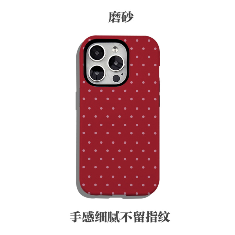 亚马逊爆款红色波点磁吸菲林二合一适用于苹果17/16三星s25手机壳|undefined