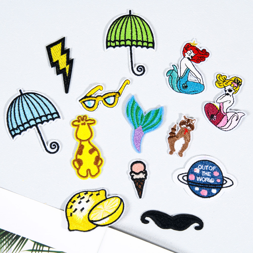 馨文现货直销电脑绣花布贴可爱卡通动物植物款服装鞋帽搭配