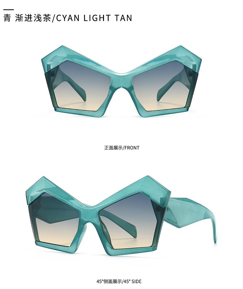 European And American Irregular Geometric Model Irregular Solid Color Sunglasses display picture 3