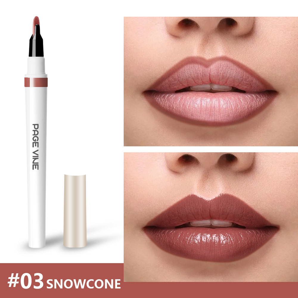 Lípido labial de maquillaje transfronterizo 2 - en - 1 lipstick impermeable y duradero, lipstick líquido de lipstick