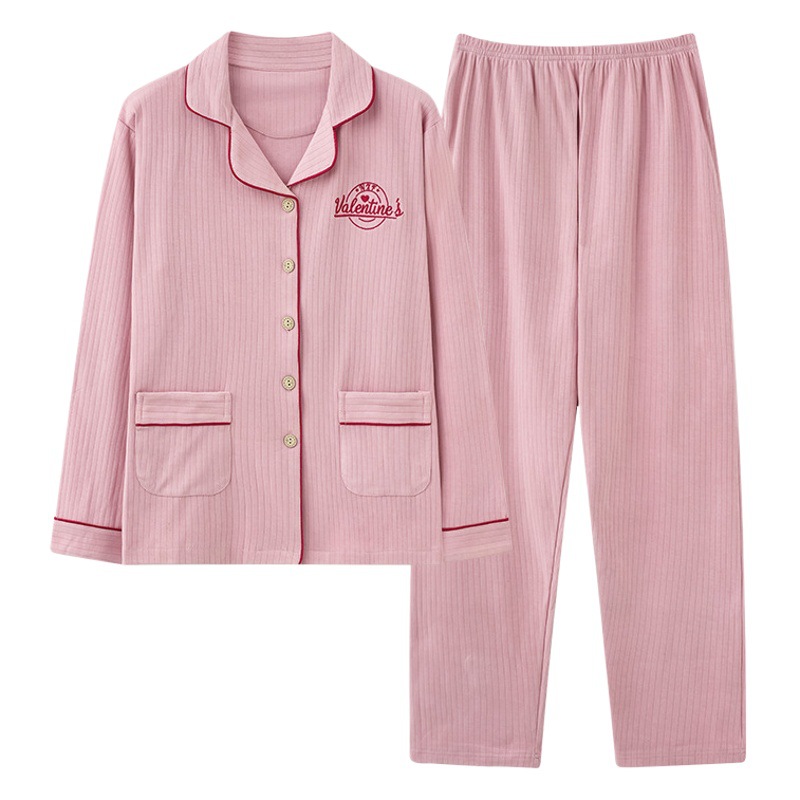 Pijamas de mujer, algodón puro, primavera y otoño, manga larga, cárdigan fino, talla grande, conjunto de ropa de estar holgada, se puede usar en el exterior, versátil.