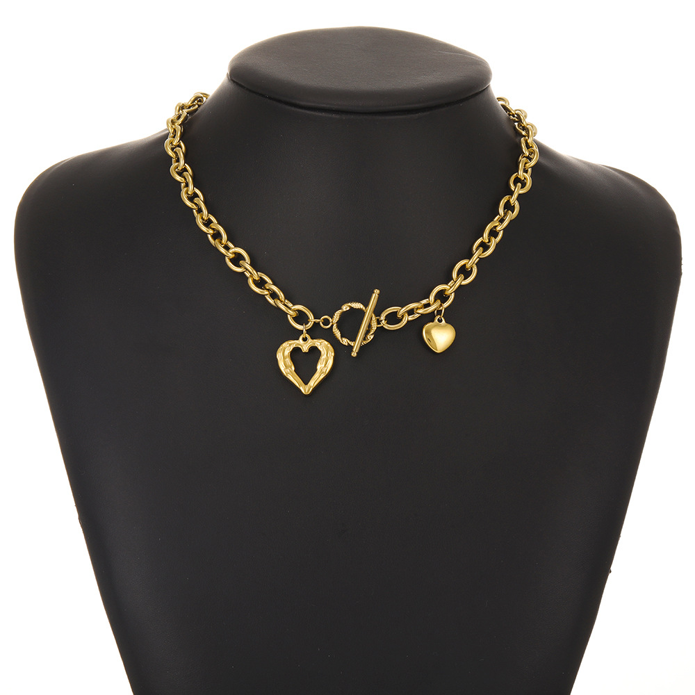 Fashion Heart-shape Thick Chain Necklace Wholesale display picture 1