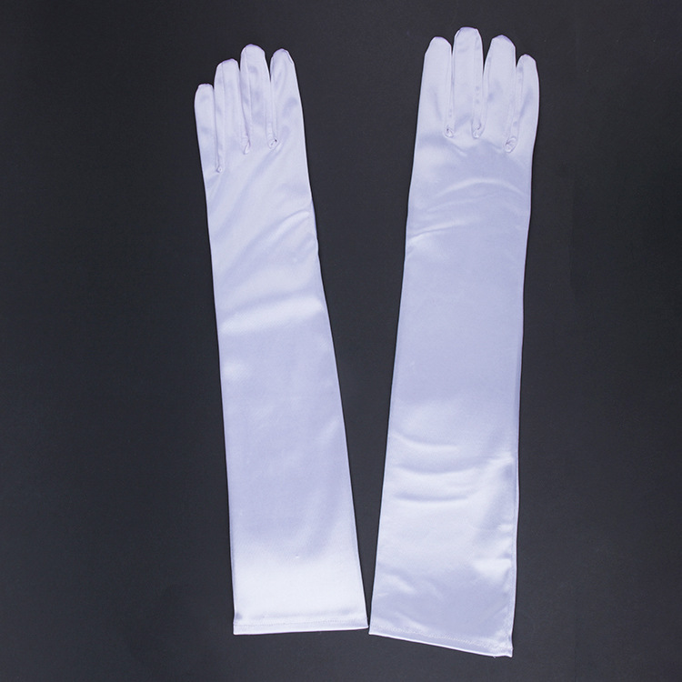 45cm guantes planos de satén guantes de rendimiento de etapa guantes de etiqueta de vestido formal guantes de boda accesorios guantes