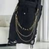 Three -layer pants chain golden color
