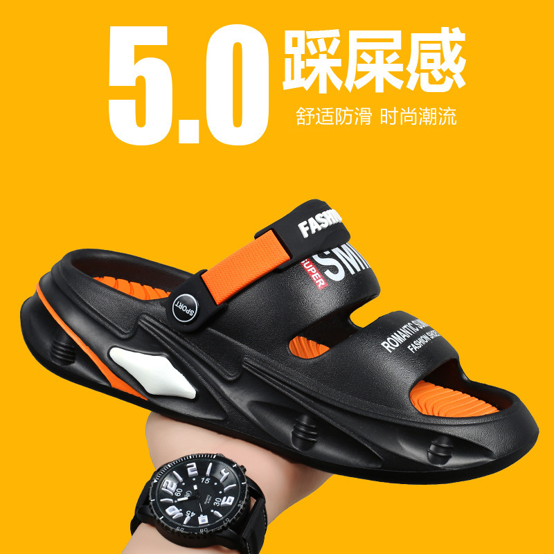 2024 verano antideslizante con suela gruesa dos zapatillas para hombres de moda nuevas zapatillas de playa con suela suave