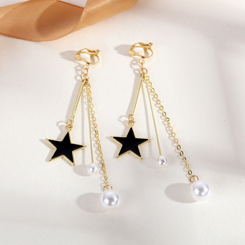 三角流蘇耳クリップ無耳洞高級大衆文芸レトロ名媛耳掛け軽贅沢高品質イヤリング卸売り