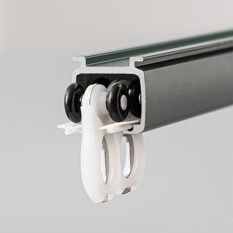Aleación de aluminio engrosada pista de la cortina al por mayor barra de la cortina Accesorios de varilla romana Mute doble diapositiva pista de la cortina