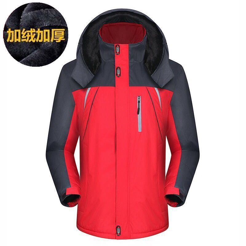 Ropa de asalto al aire libre para hombres con terciopelo grueso invierno abrigo de algodón impermeable a prueba de viento ventilable chaqueta de algodón de montaña de gran tamaño