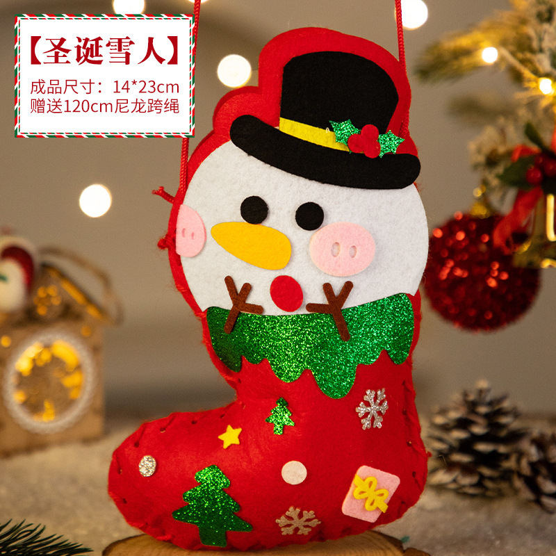 Juguetes de Navidad para niños hechos a mano DIY paquetes de materiales de medias de Navidad decoraciones de jardín de infantes