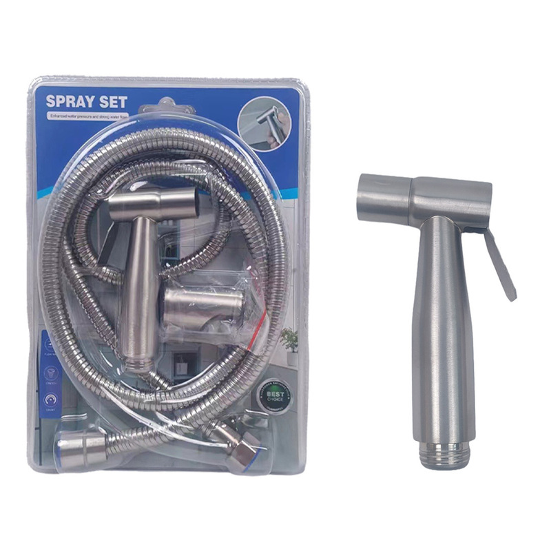 Blister cross-border 304 stainless steel women's washer spray gun nozzle toilet spray gun suit pressurized toilet faucet set